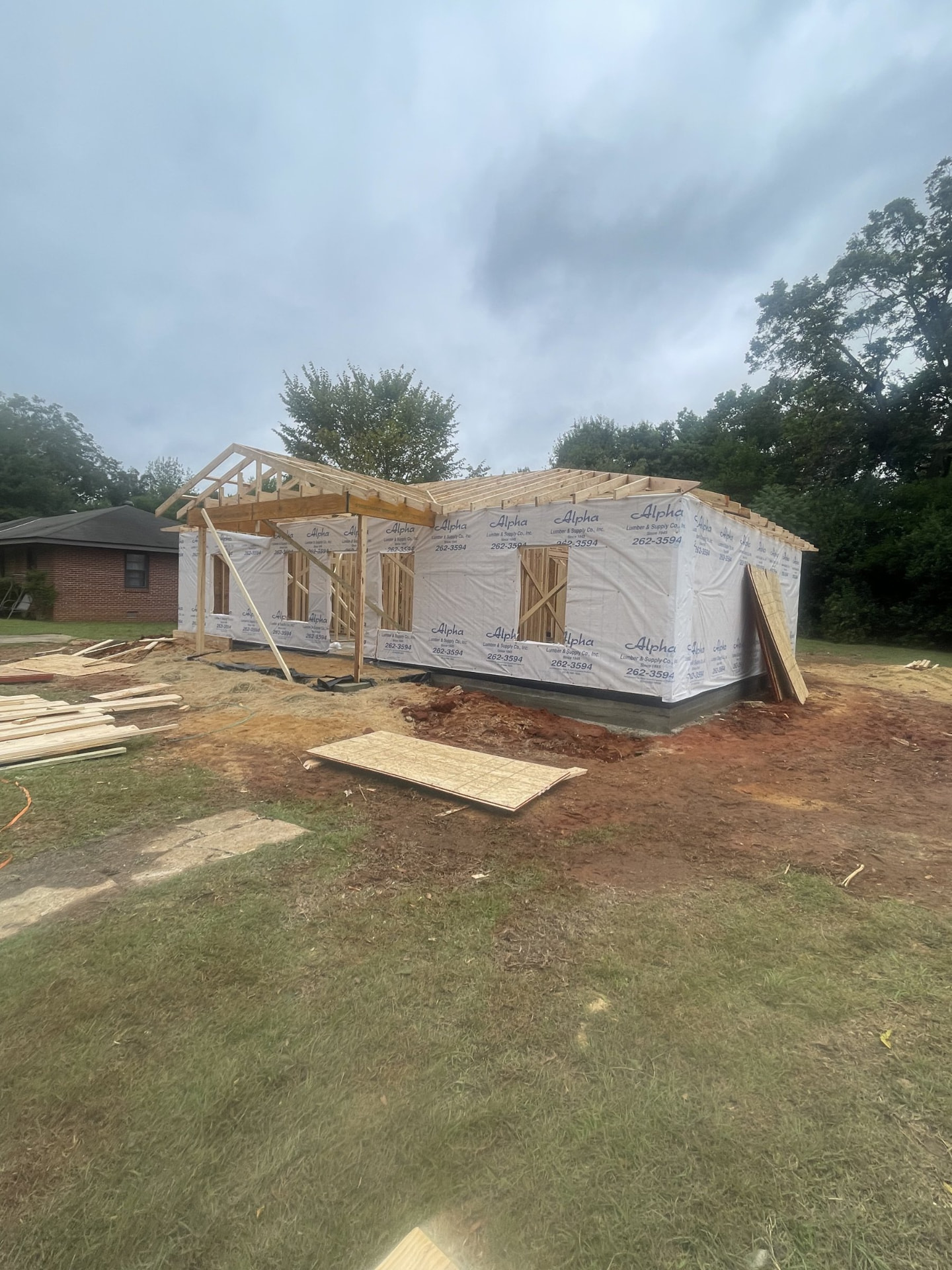 Dalraida infill home under construction in Montgomery, Alabama